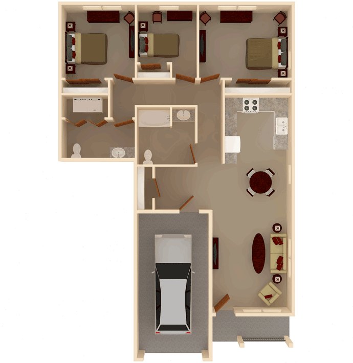 3-Bedroom Single Level Floorplan 3-Bedroom Single Level Floorplan